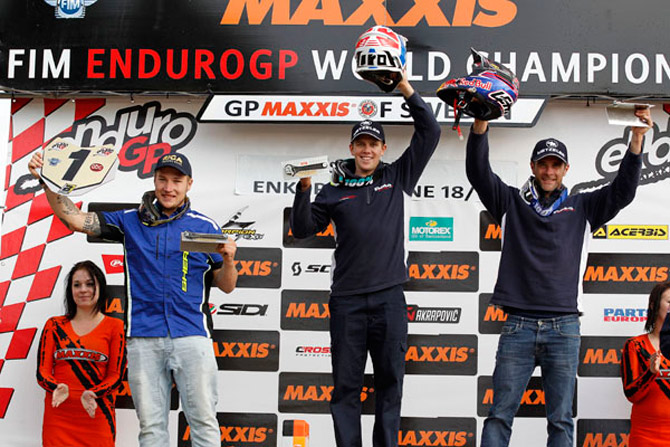 Grosse performance pour Beta qui fait monter 2 pilotes (Holcombe et Aubert) sur le podium de l'enduroGP enduro gp.podium.J2 suede