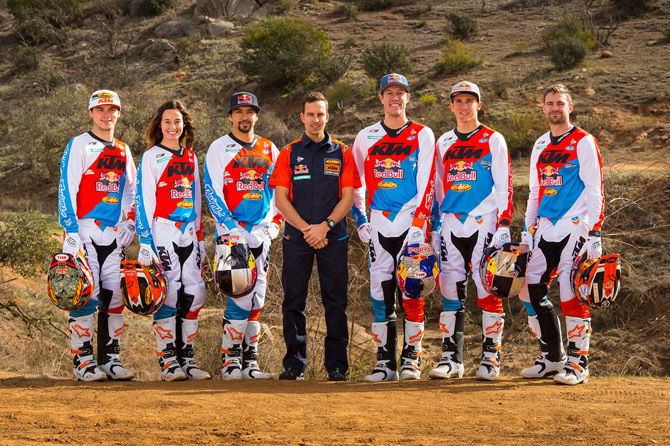 Kailub Russell, Kacy Martinez, Ivan Ramirez, Antti Kallonen (coach), Cody Webb, Taylor Robert, Russell Bobbitt 2017 KTM factory racing team