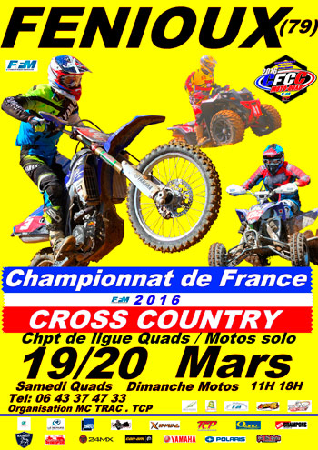 championnat de France de cross country moto et quad 2016 Affiche cross country moto et quad 2016