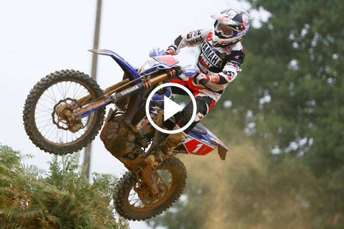 Loic Larrieu en route pour converser le N°1 en E2 loic larrieu yamaha 450wrf uzerche