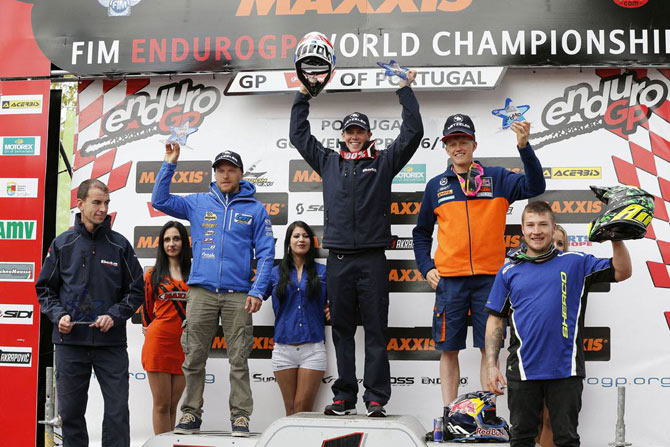 le podium scratch du dimache à Gouveia podium enduroGP portugal 2016 J2