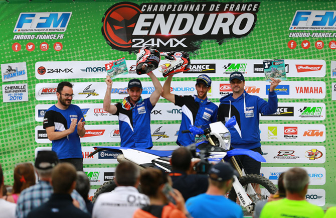 Bourgeois second enE1 et Larrieu victorieux en E2, permettent à Yamaha de prendre la victoire constructeur yamaha enduro france chemille