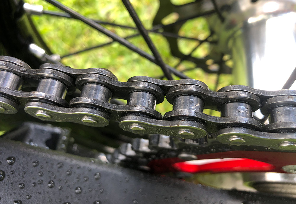 Close-up catena del motociclo