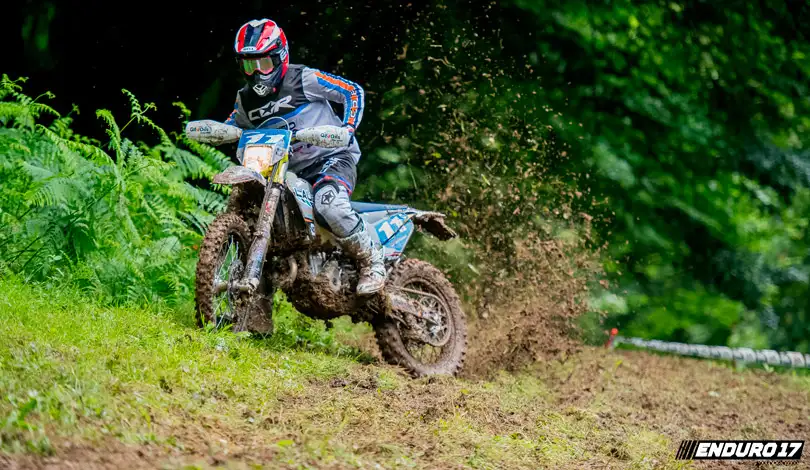 Florian Baratange roulera au guidon d'une Husqvarna 250TE en Junior 1 Florian Baratange laugio racing enduro