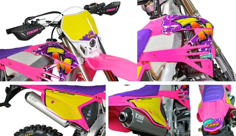 detail TM moto 300 rose 2023