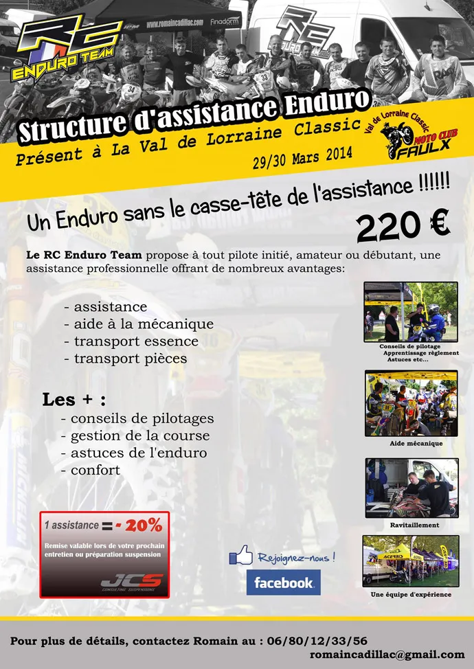 assistance classique enduro par RC team