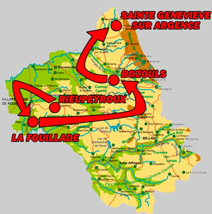 Aperçu du parcours de l'Aveyronnaise Classique 2014 Parcours Aveyronnaise 2014