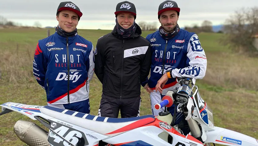 Antoine Alix, Till de Clrecq et Jeremy Miroir pilots dafy enduro team 2021