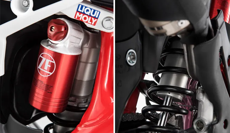 Gros plan sur l'amortisseur ZF qui équipéra le Beta 2019 amortisseur ZF beta 2019