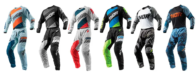 les différents coloris disponibles Tenue motoCross THOR freenduro