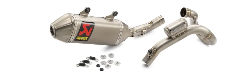 La nouvelle ligne AKRA titane qui équipera les 4T Factory ligne AKRAPOVIC sherco 2021