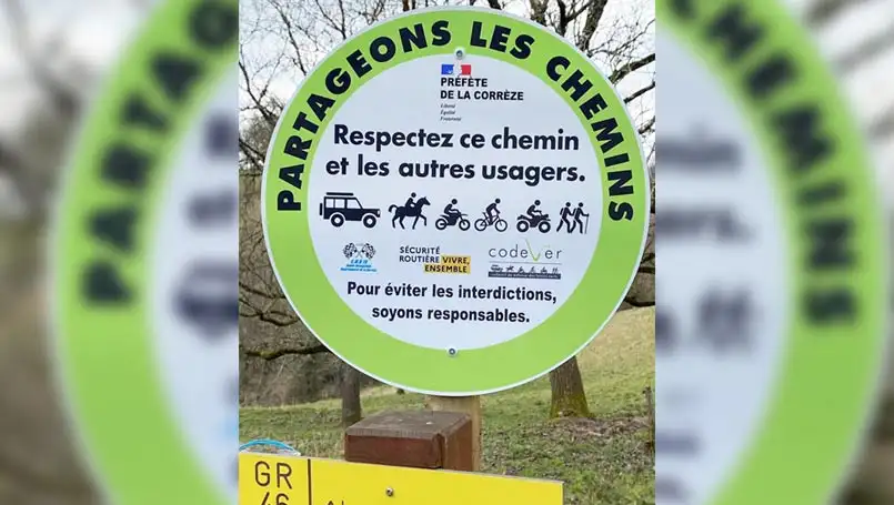 Panneaux partageons la nature enduro