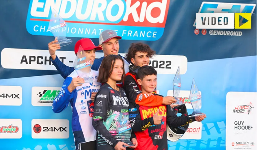 Podium pilotes enduro kid moto 2022