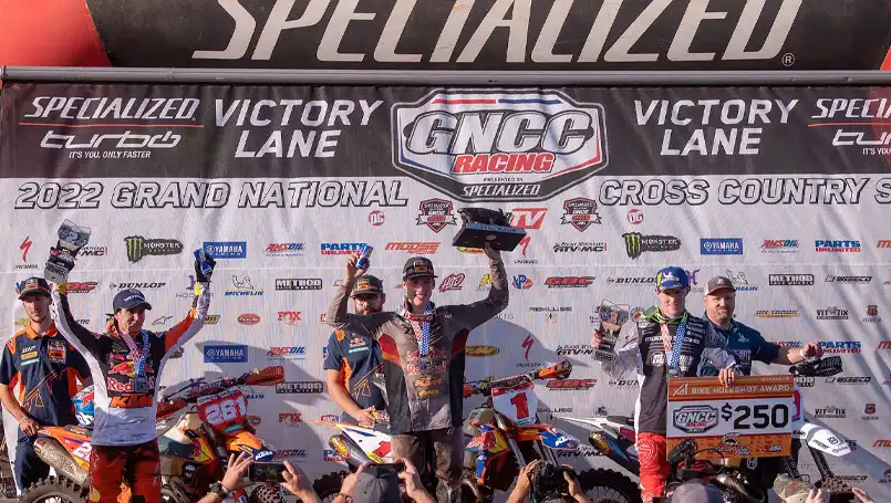 podium pilotes GNCC USA 2022 rd 2