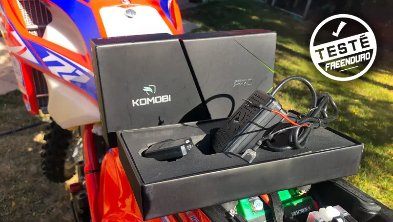 Test traceur GPS antivol KOMOBI sur moto d'enduro