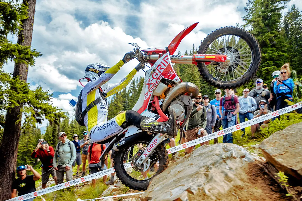 Mitch Brightmore en action avec la 300 Gas Gas X-grip