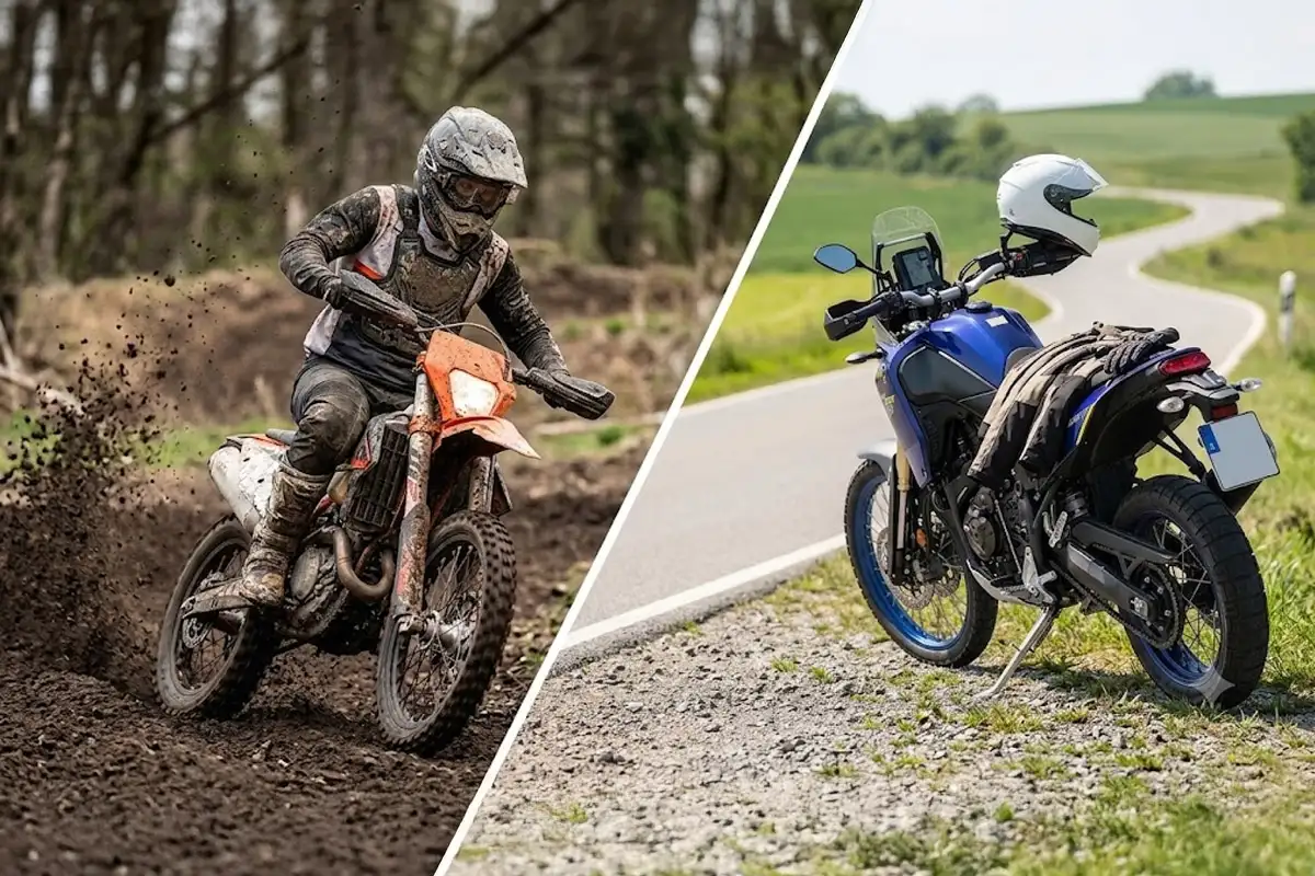 Pilote enduro et moto adventure trail Yamaha