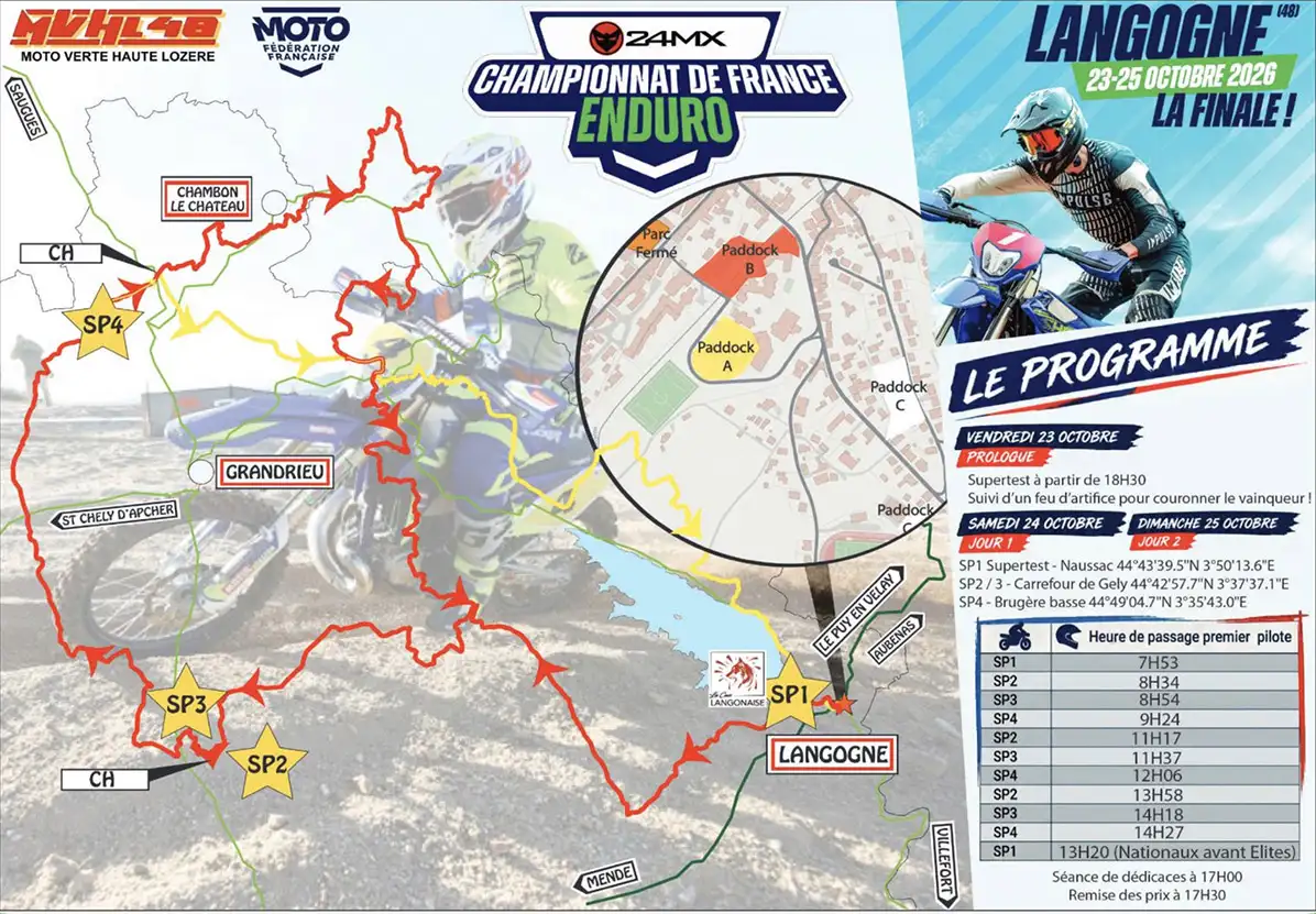 plan parcours enduro langogne 2026