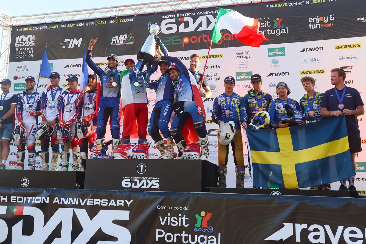 podium trophee ISDE 2026 J6