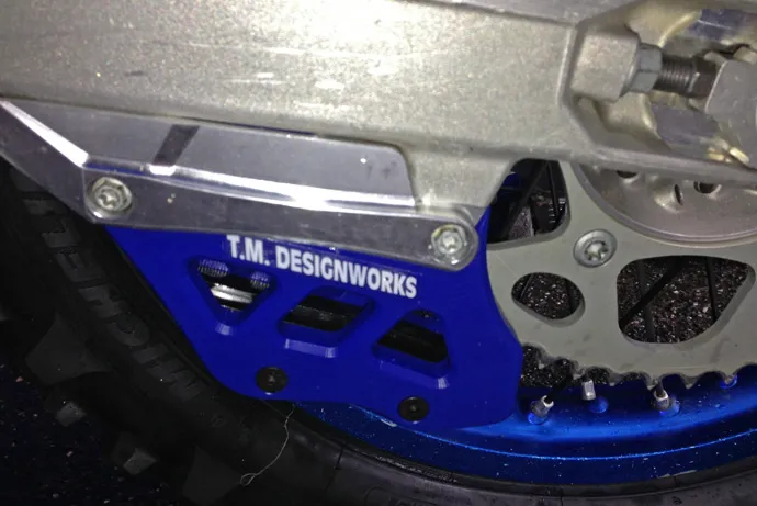 Guide chaine T.M Designworks bleu Husaberg