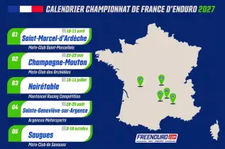 Calendrier championnat de France enduro 2027