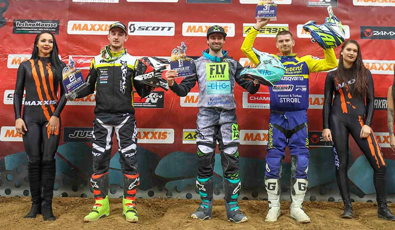 Le podium Européen : 1: Robert Scharl / 2: Paul Burry / 3 : Thomas Hostinsky SWEC pologne podium europe 2019