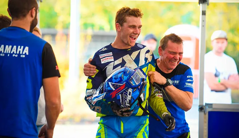 Wil Ruprecht et Joakim Johansson l'année dernière lorsz du GP d'Allemagne Wil Ruprecht pilote yamaha enduro