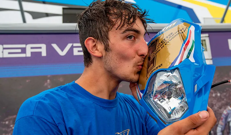 Andréa Vérona apporte le tire modial en Junior à TM Racing andrea verone champion monde enduro junior 2019