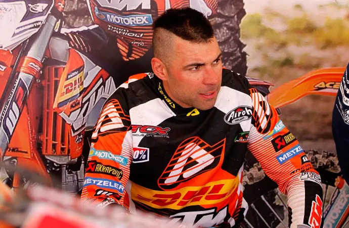 Antoine  Méo blessé en mondial enduro