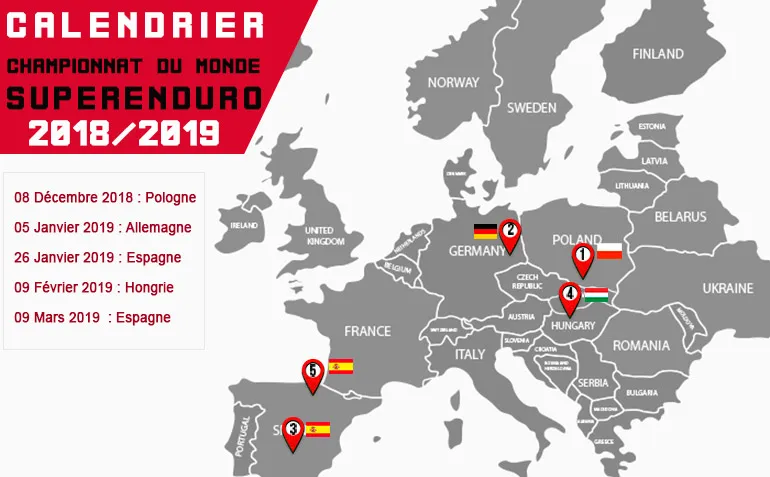calendier super enduro 2018 2019