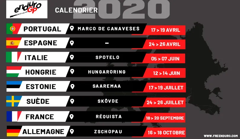 calendrier 2020 enduro gp