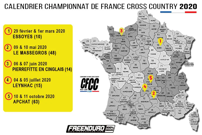 calendrier CF cross country 2020