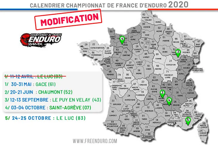 Calendrier enduro France 2020