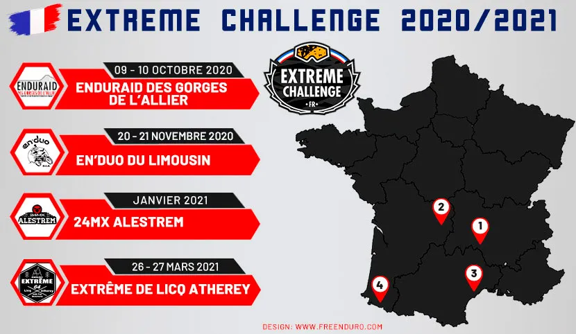 Mise a jour calendrier  Extrême Challenge 2020/2021