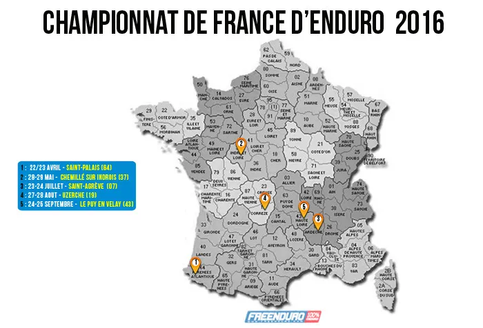 dates championnat de France d'enduro  2016