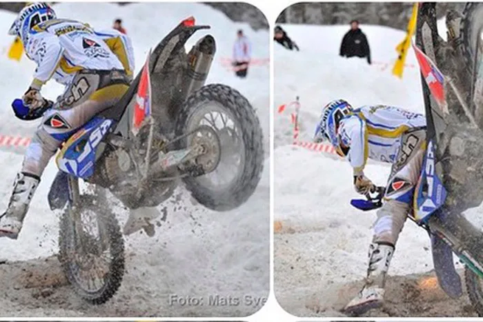 chute pilote moto enduro 