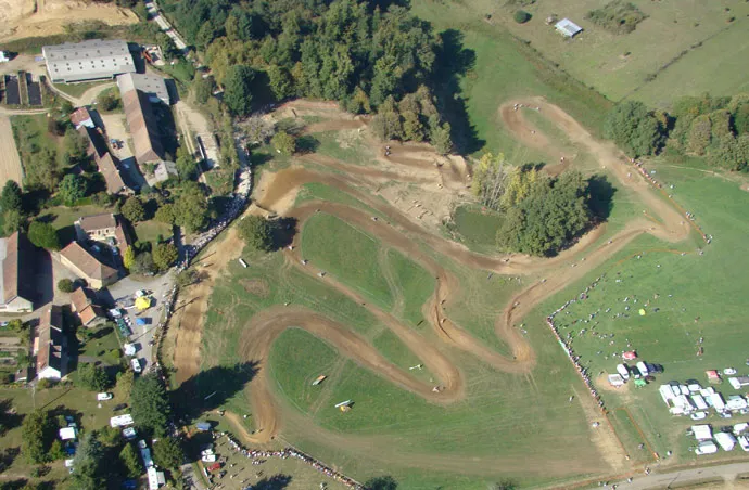 Vue aérienne du circuit de Saint-Yrieix la Perche Circuit endurocross