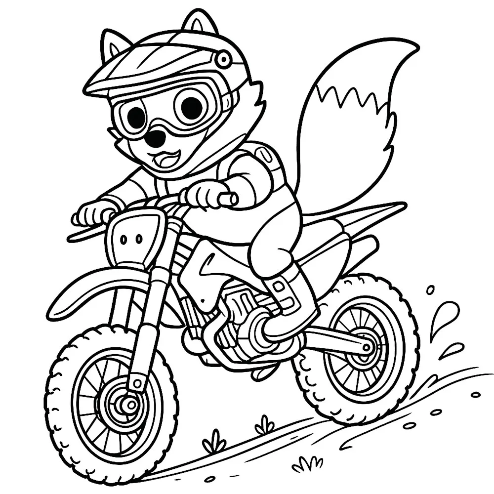 Pilote d'enduro moto cartoon