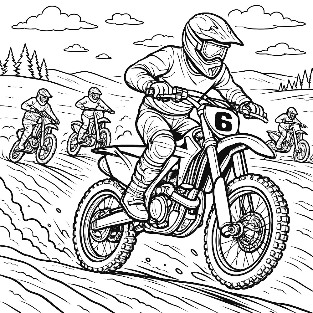 coloriage enfant moto cross