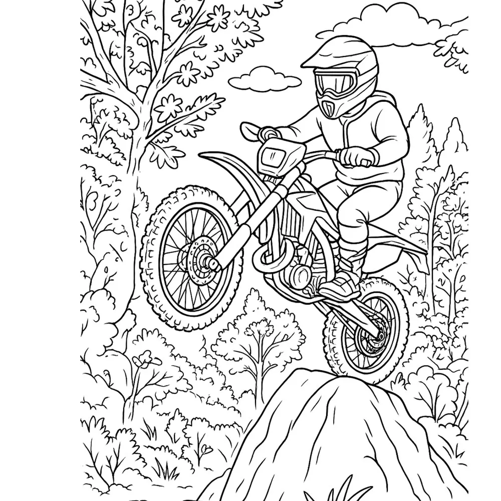 coloriage moto hard enduro