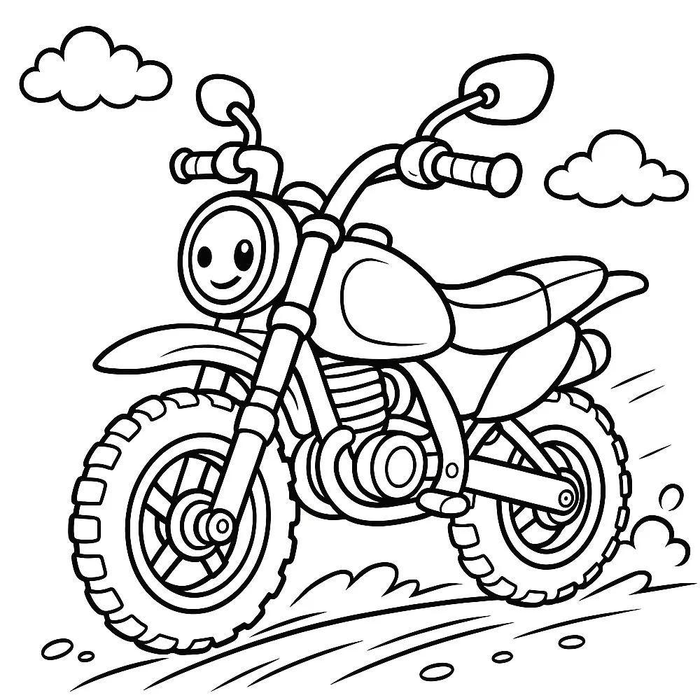 dessin à colorier mini moto enfant