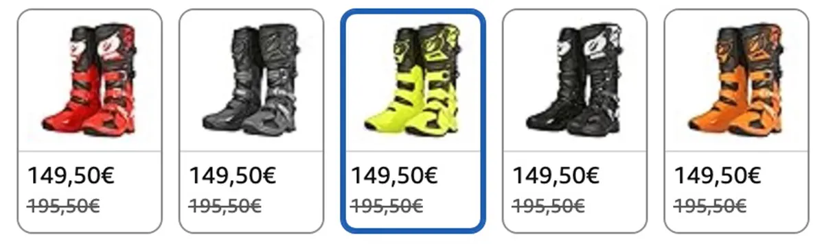 couleurs bottes enduro oneal 2026 2