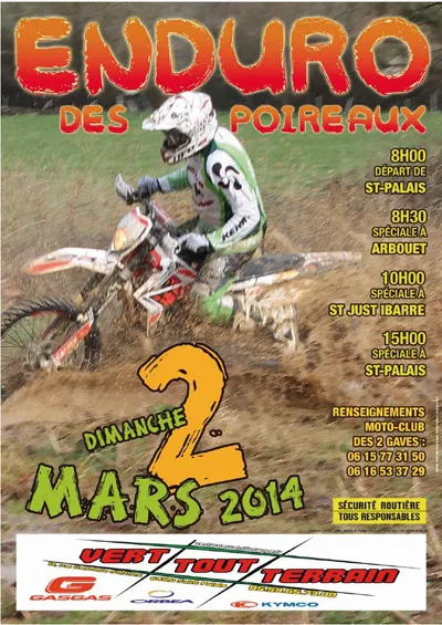 affiche de Enduro Poireaux 2014 photo enduro moto