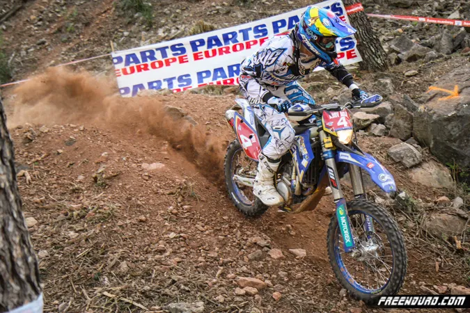 Pela lors du Gp de France dans l'extrême Husaberg 450 enduo
