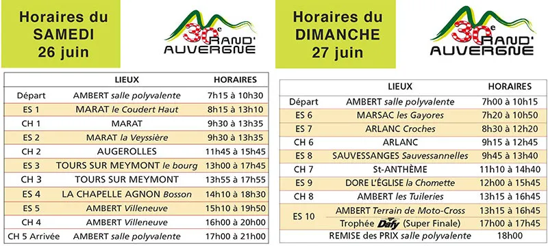 horaires rand auvergne 2021