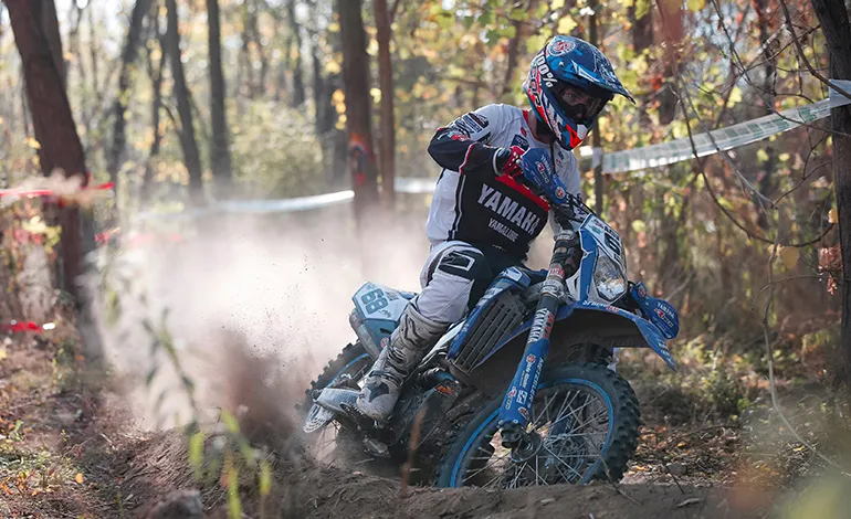 Jamie McCanney 3ème du jour et vice-champion en E1 derrière Brad Freeman - photo : Yamaha jamie mc canney enduro gp allemagne 18