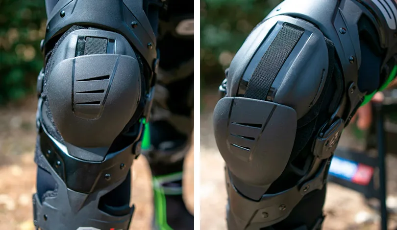 La orotection de la face externe du genou est aussi articulée orthese evs axis sport test freenduro 7