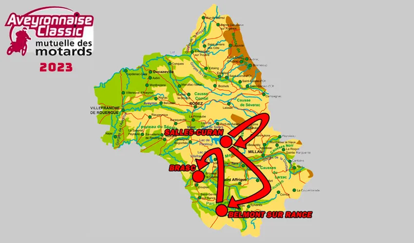 villes étapes Aveyronnaise Classic 2023 