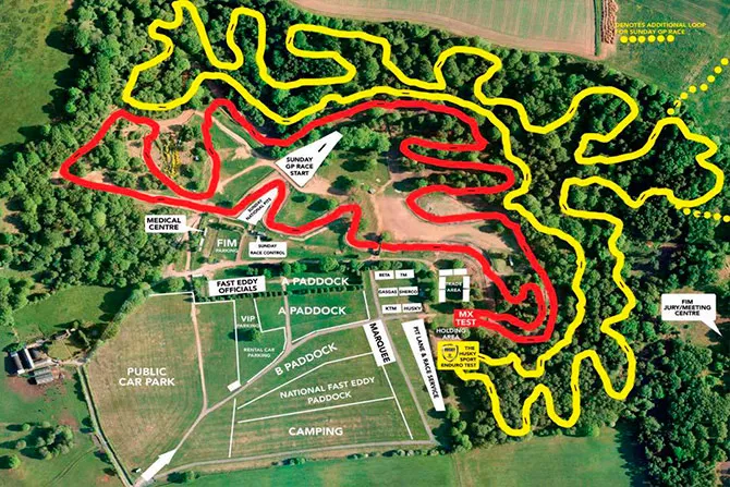 le plan des 2 spéciales de ce GP d'Angleterre plan enduro GP angleterre 2017