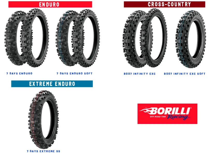La gamme enduro de Borilli Racing pneus enduro borilli racing
